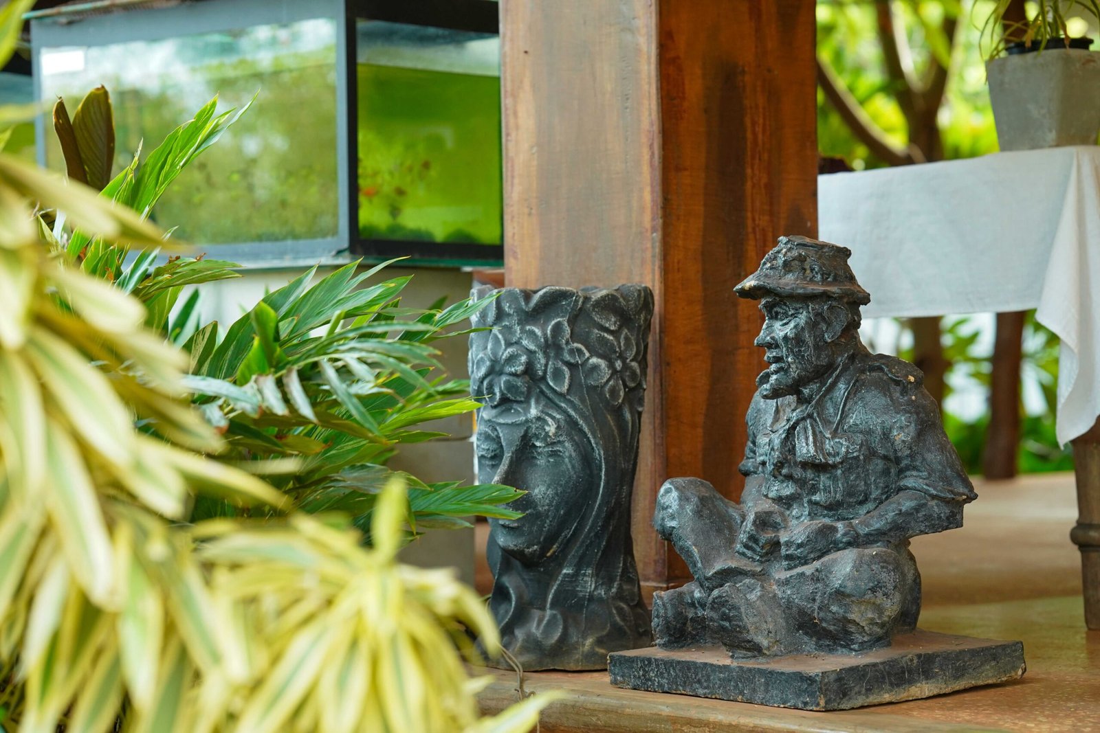 Comfortable resort room opening to natural surroundings