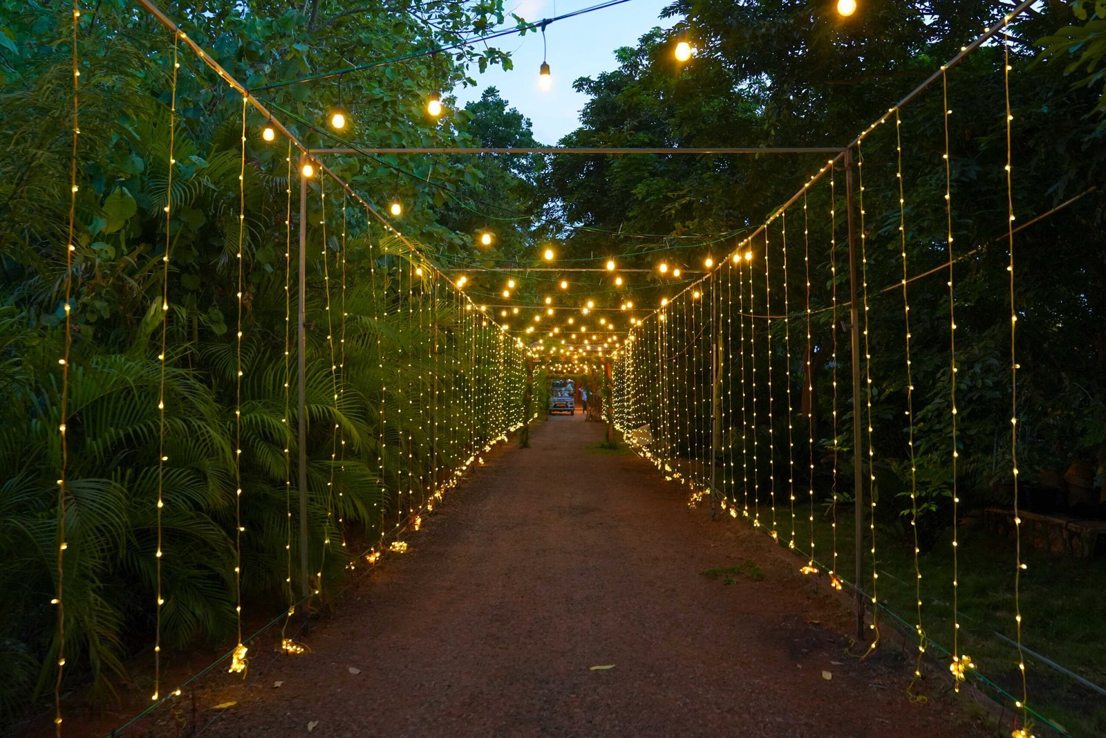 Outdoor wedding ceremony in a garden venue